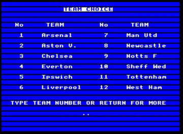 Football Manager (198x)(-) screen shot game playing